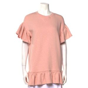 Ulla Johnson Crew Neck short sleeve sweater. Women’s Medium. Soft Pink.